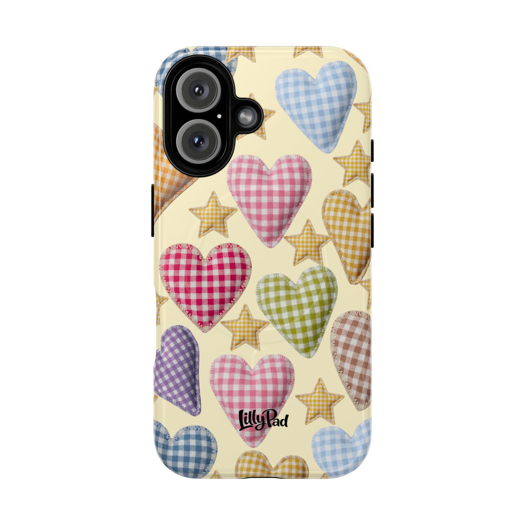 Gingham Heart Pattern Phone Case | Tough Magnetic Case