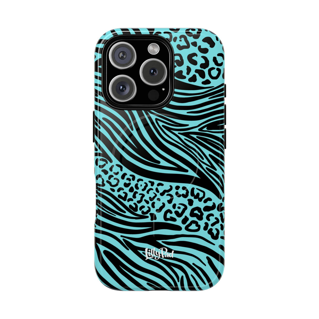 Y2K Animal Print Phone Case | Magnetic Tough Case, Zebra Leopard Blend