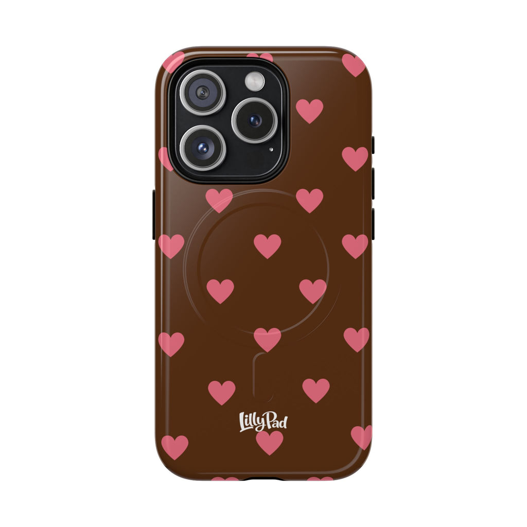 Pink Heart Pattern Phone Case | Magnetic Tough Case