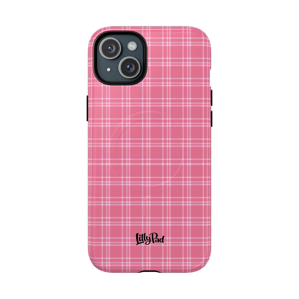 Pink Plaid Phone Case | Tough Magnetic Case