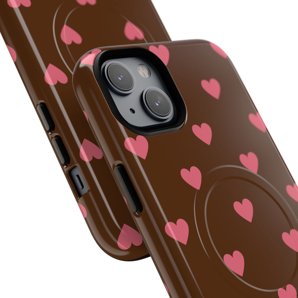 Pink Heart Pattern Phone Case | Magnetic Tough Case
