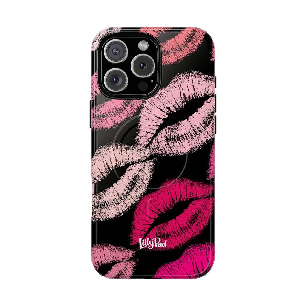 Pink Lipstick Kiss Phone Case Tough Magnetic Case | Lip Print iPhone Cover