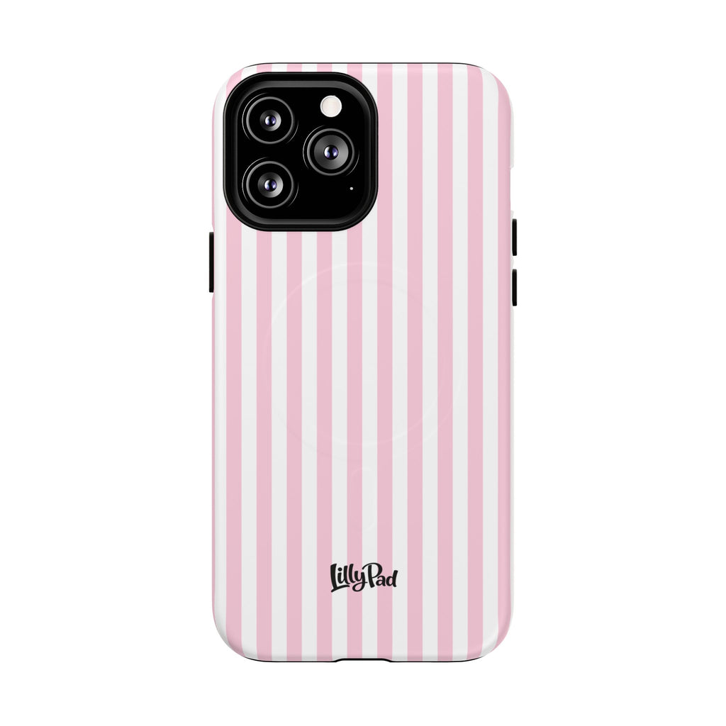 Pink Vertical Stripe phone case | Tough Magnetic Case
