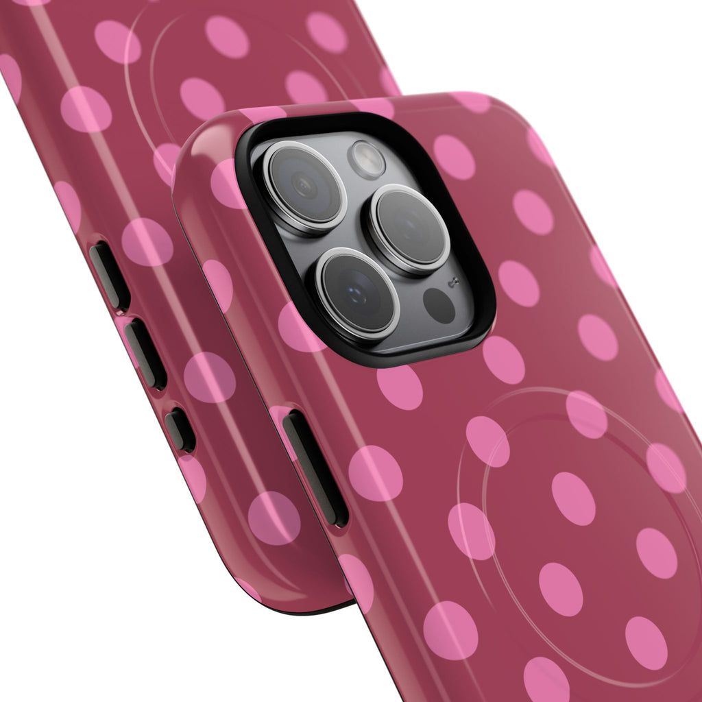 Pink Polka Dot Magnetic Phone Case | Tough Case