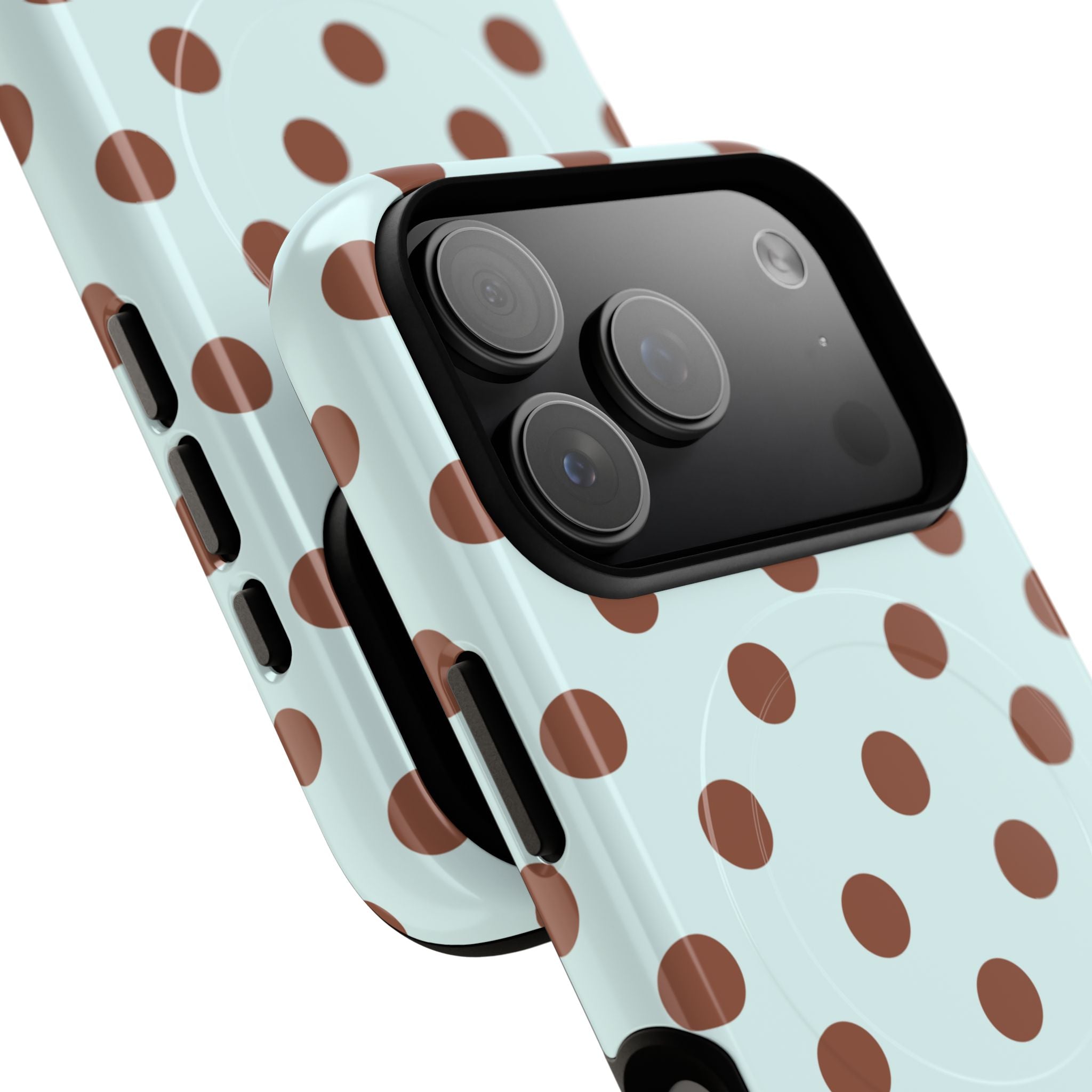 Brown Polka Dot on Mint Phone Case | Tough Magnetic Case