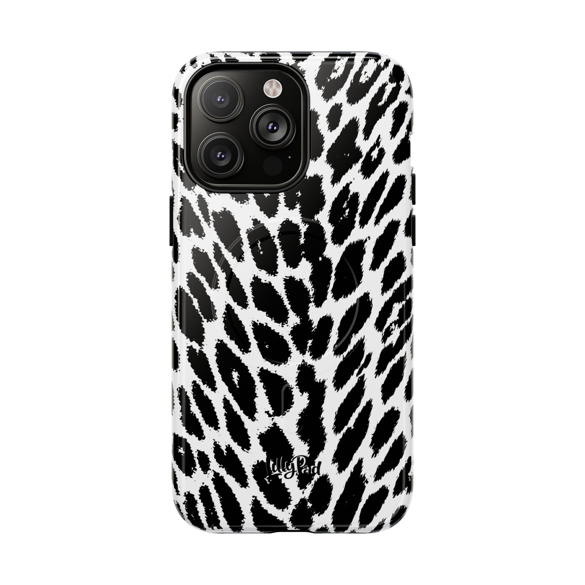 Black White Leopard Print Phone Case | Tough Magnetic Case