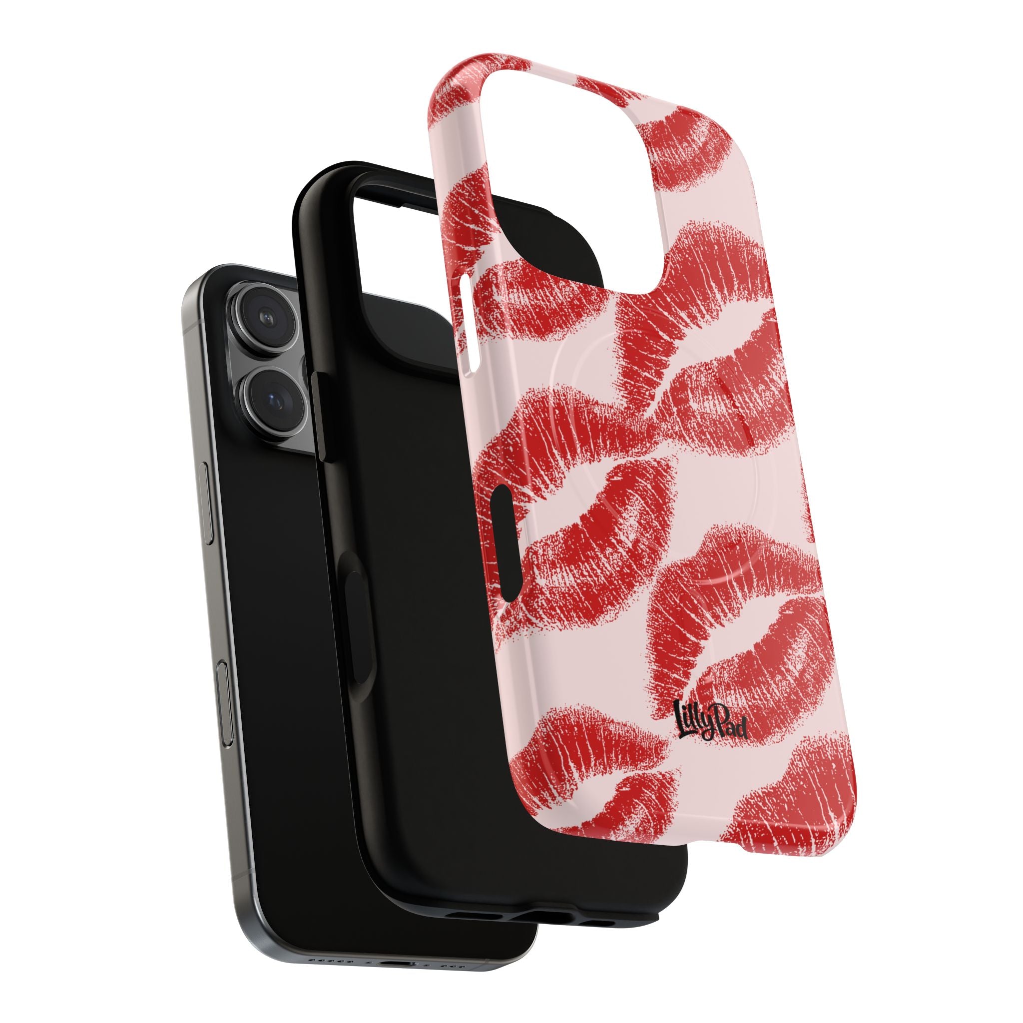 Red Lipstick Kiss Pattern Phone Case | Tough Magnetic Case