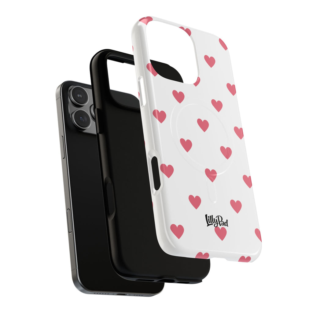 Pink Heart Pattern Phone Case | Magnetic Tough Case