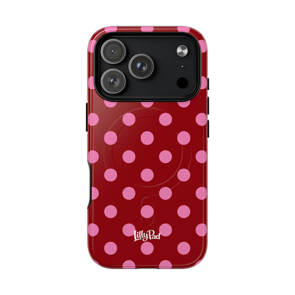 Pink Polka Dot Tough Magnetic Case | Phone Case