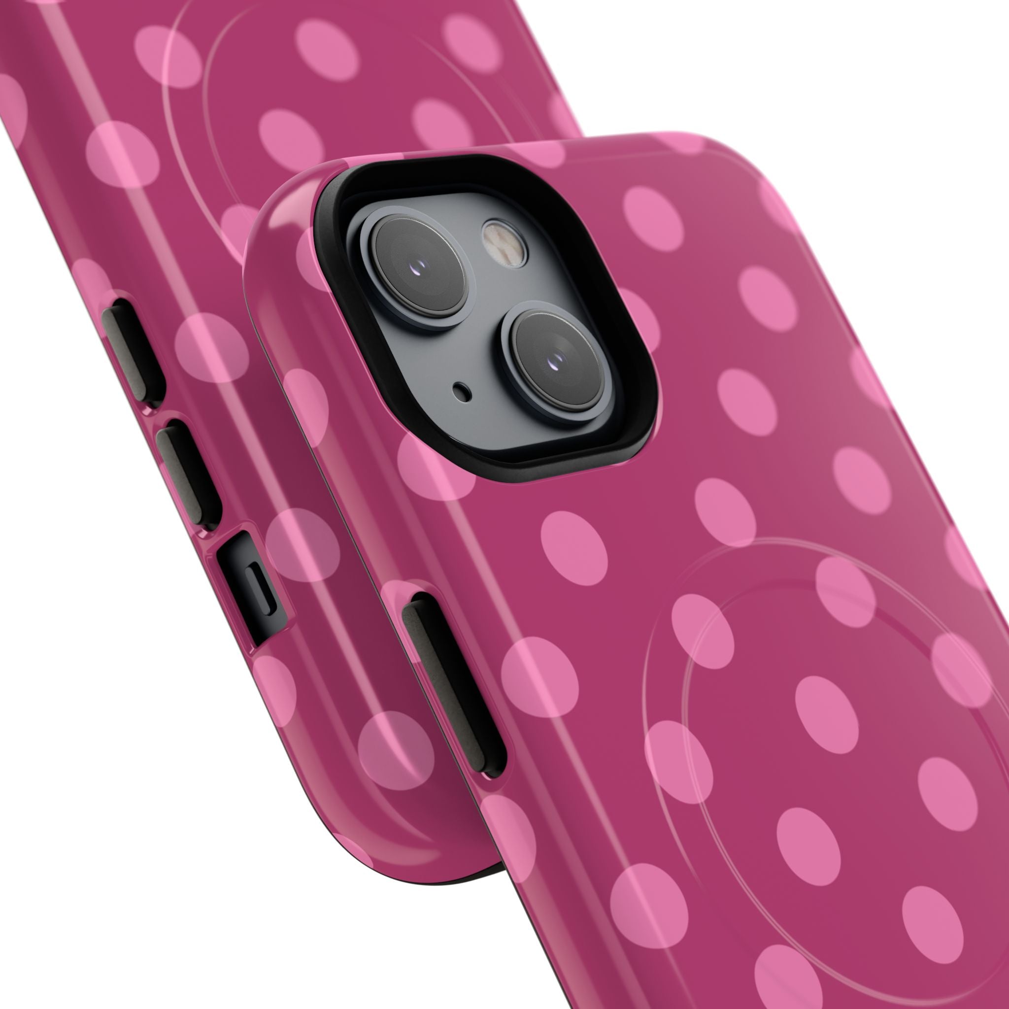 Pink Polka Dot Tough Magnetic Case | Phone Cover, MagSafe Compatible