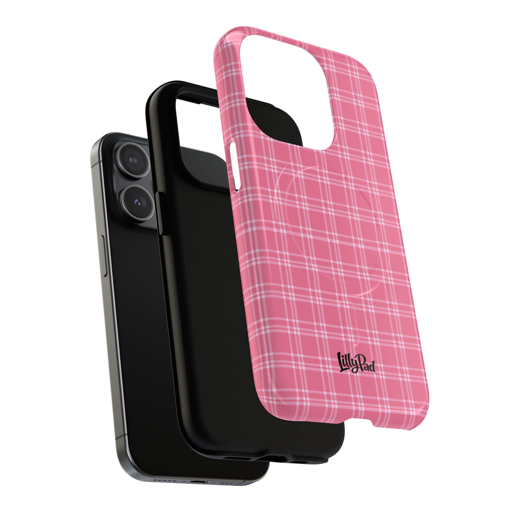 Pink Plaid Phone Case | Tough Magnetic Case