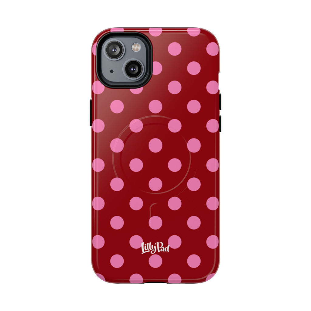 Pink Polka Dot Tough Magnetic Case | Phone Case