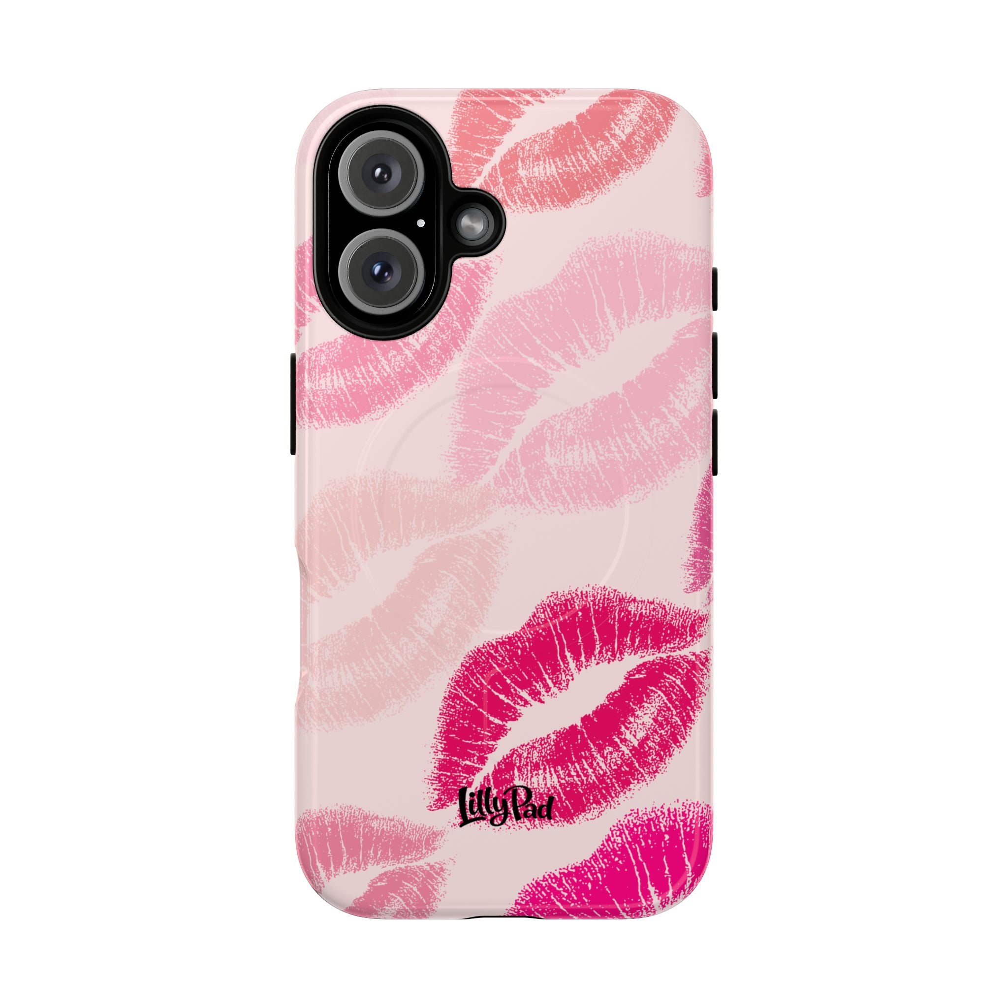 Pink Kiss Lip Print Phone Case | Tough Magnetic Case