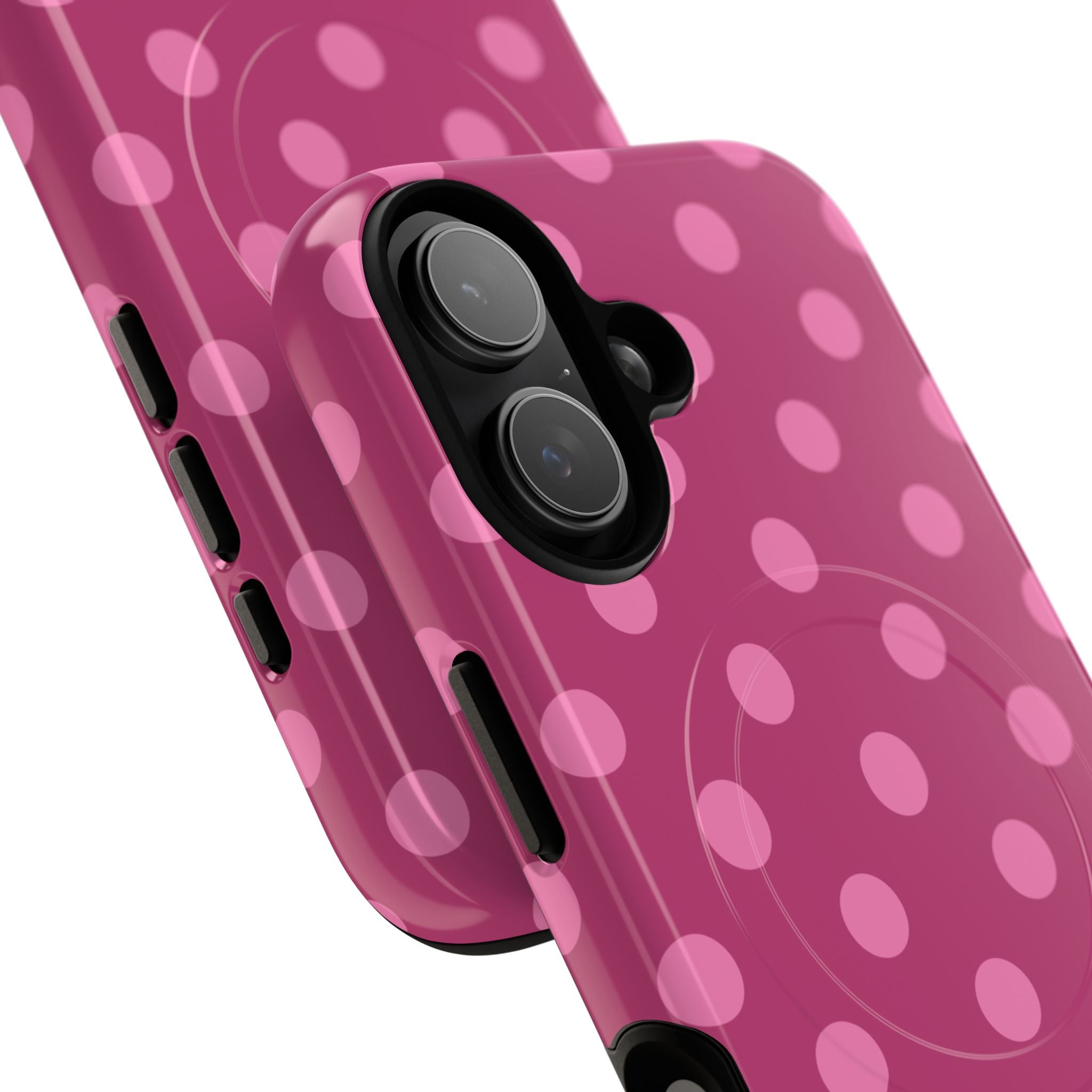 Pink Polka Dot Tough Magnetic Case | Phone Cover, MagSafe Compatible