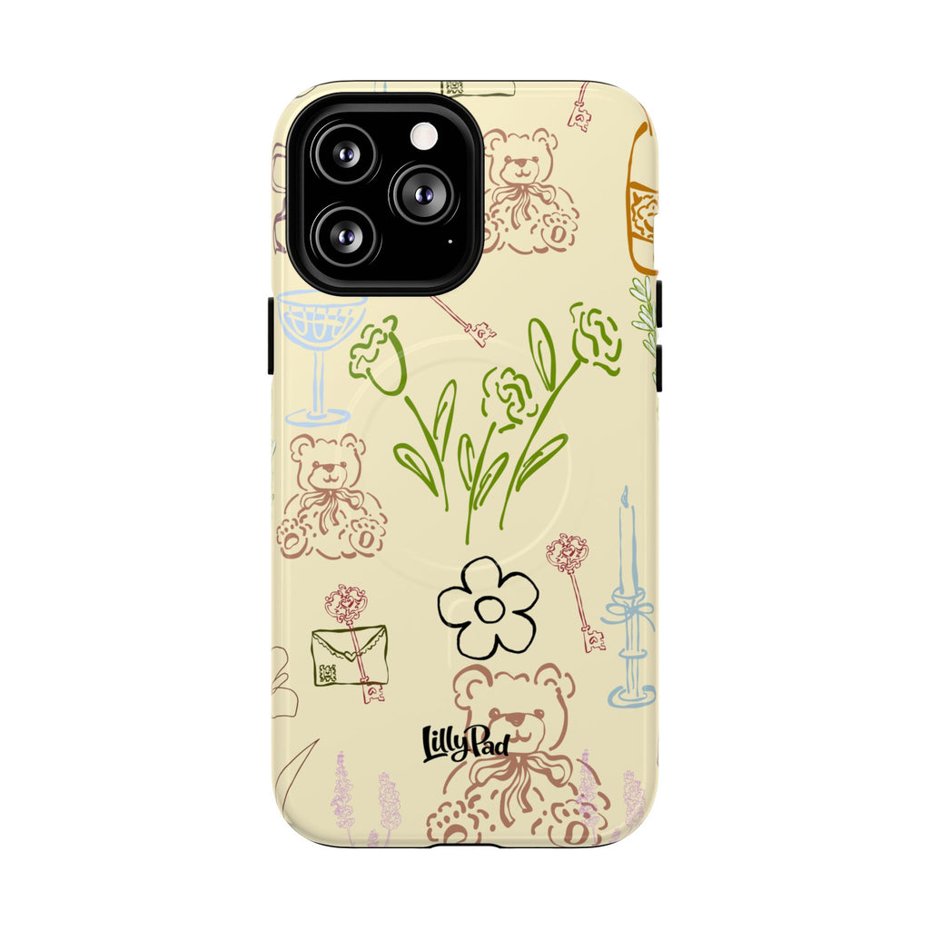 Flower Doodle Pattern Phone Case | Tough Magnetic Case