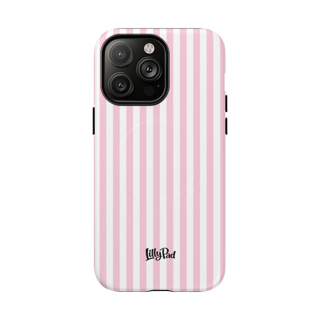 Pink Vertical Stripe phone case | Tough Magnetic Case