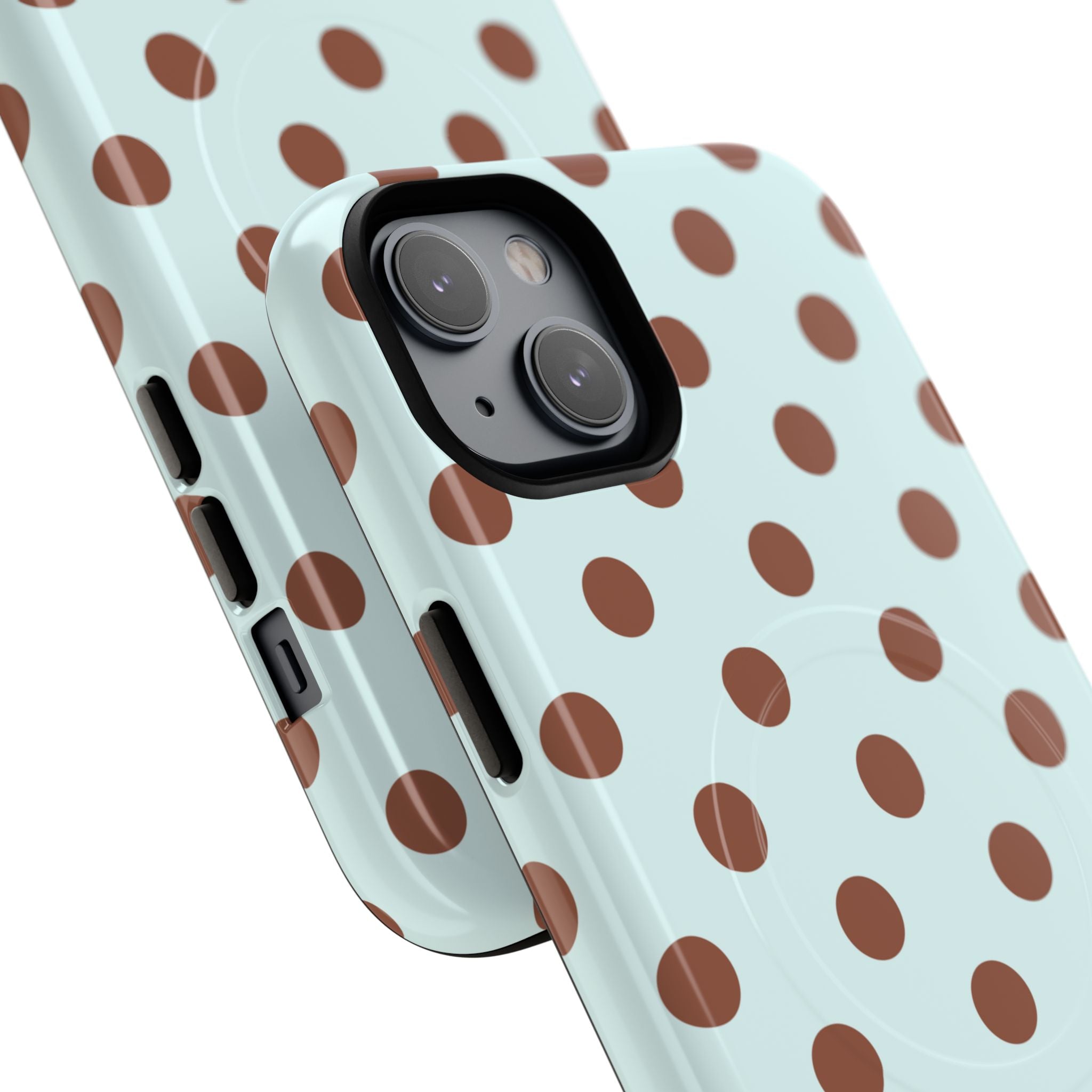 Brown Polka Dot on Mint Phone Case | Tough Magnetic Case