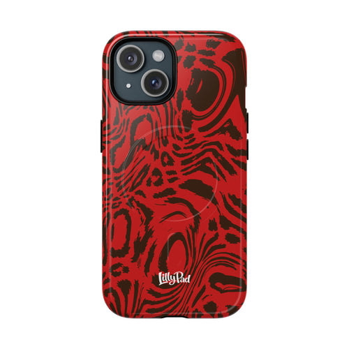 Red Black Swirl Pattern Phone Case | Tough Magnetic Case