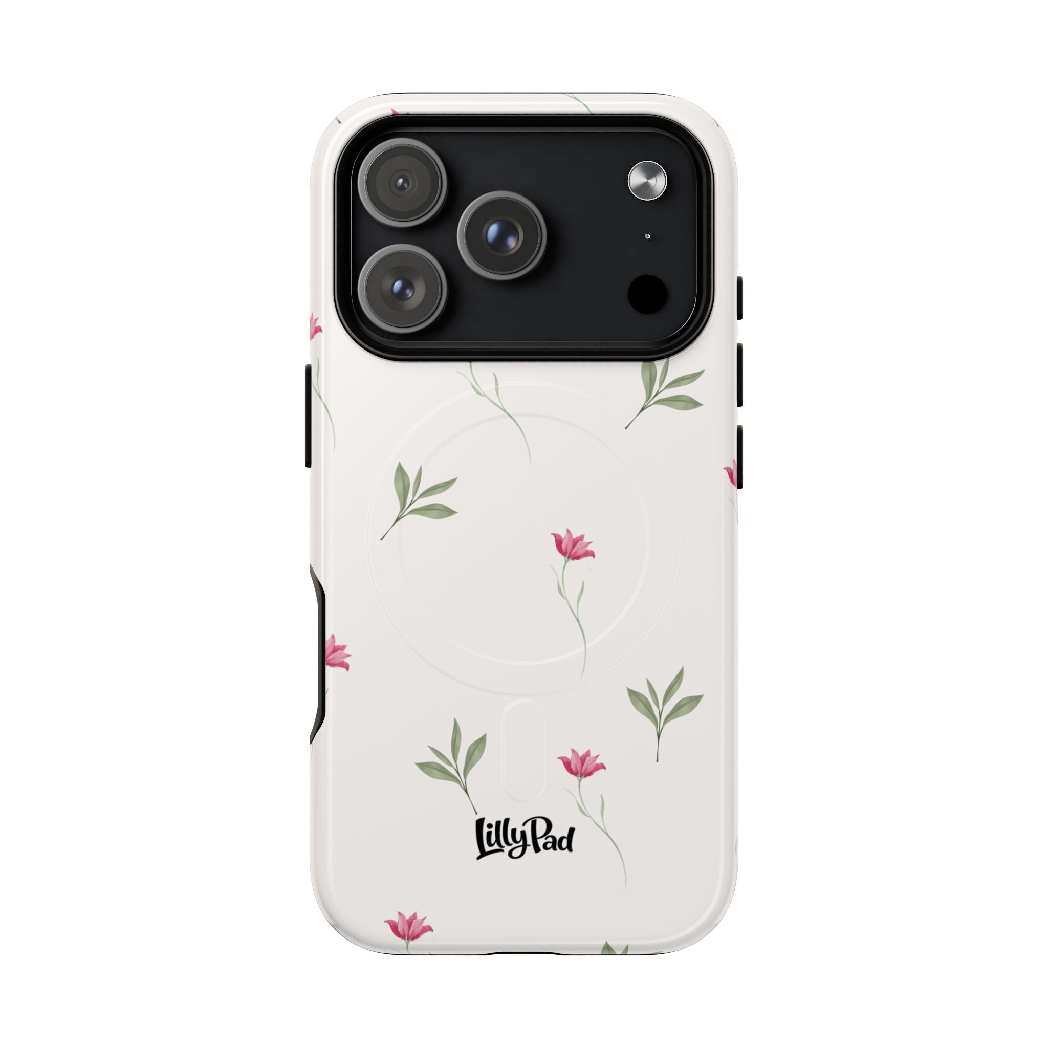 Minimal Pink Wildflowers Phone Case | Magnetic Case