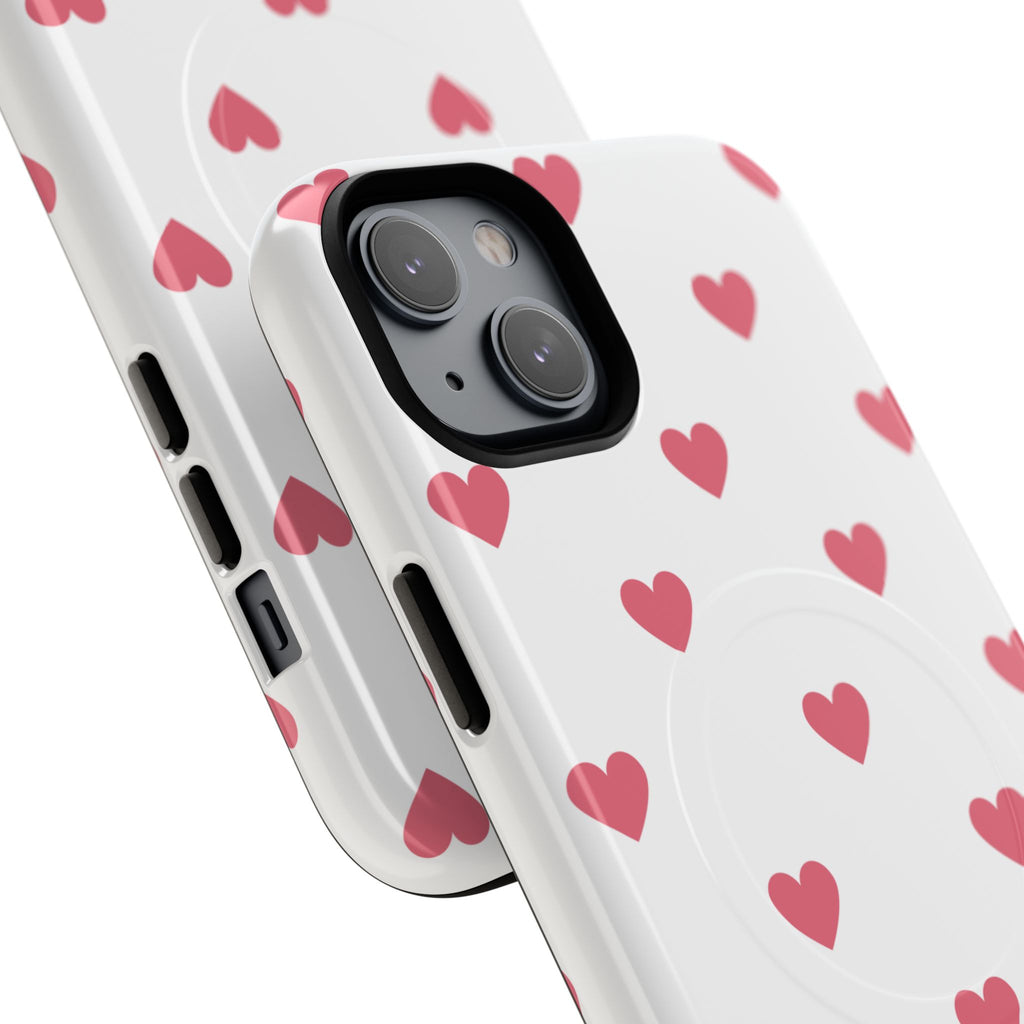 Pink Heart Pattern Phone Case | Magnetic Tough Case