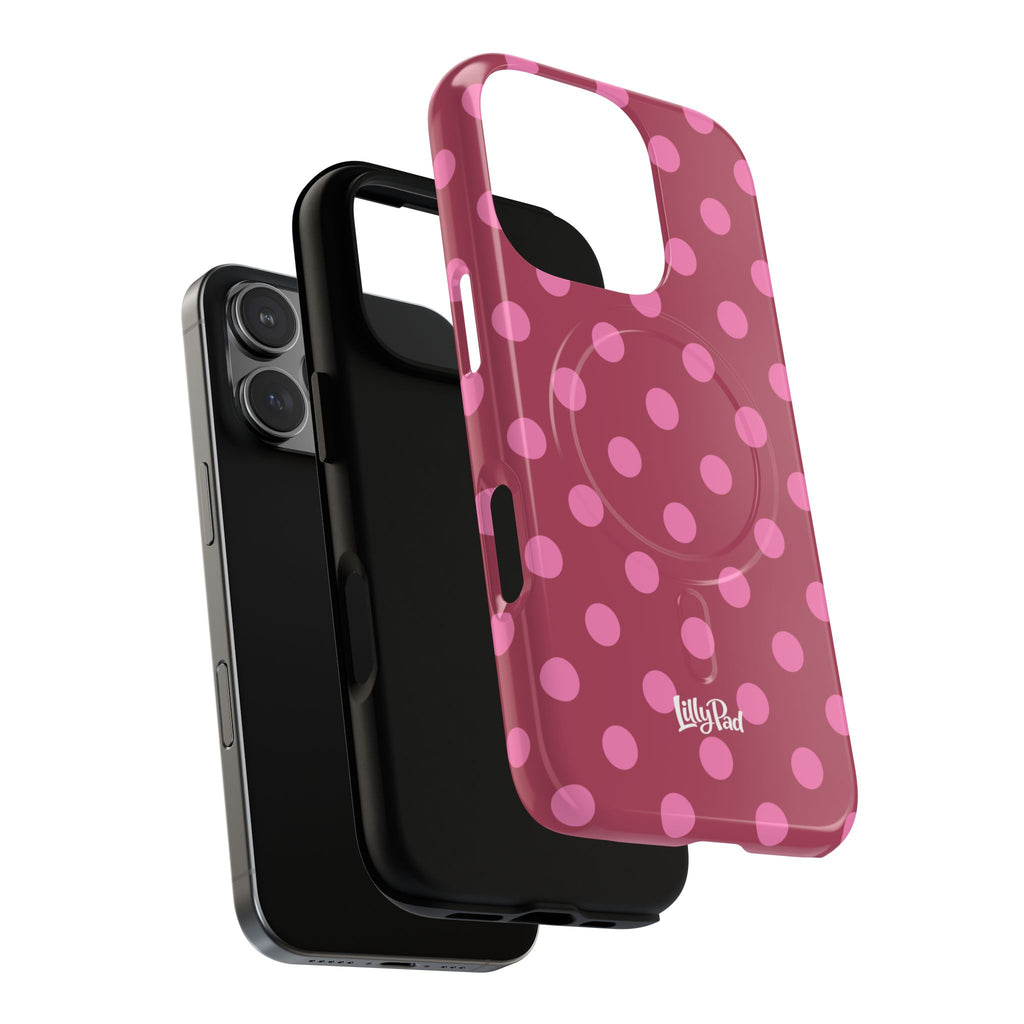 Pink Polka Dot Magnetic Phone Case | Tough Case