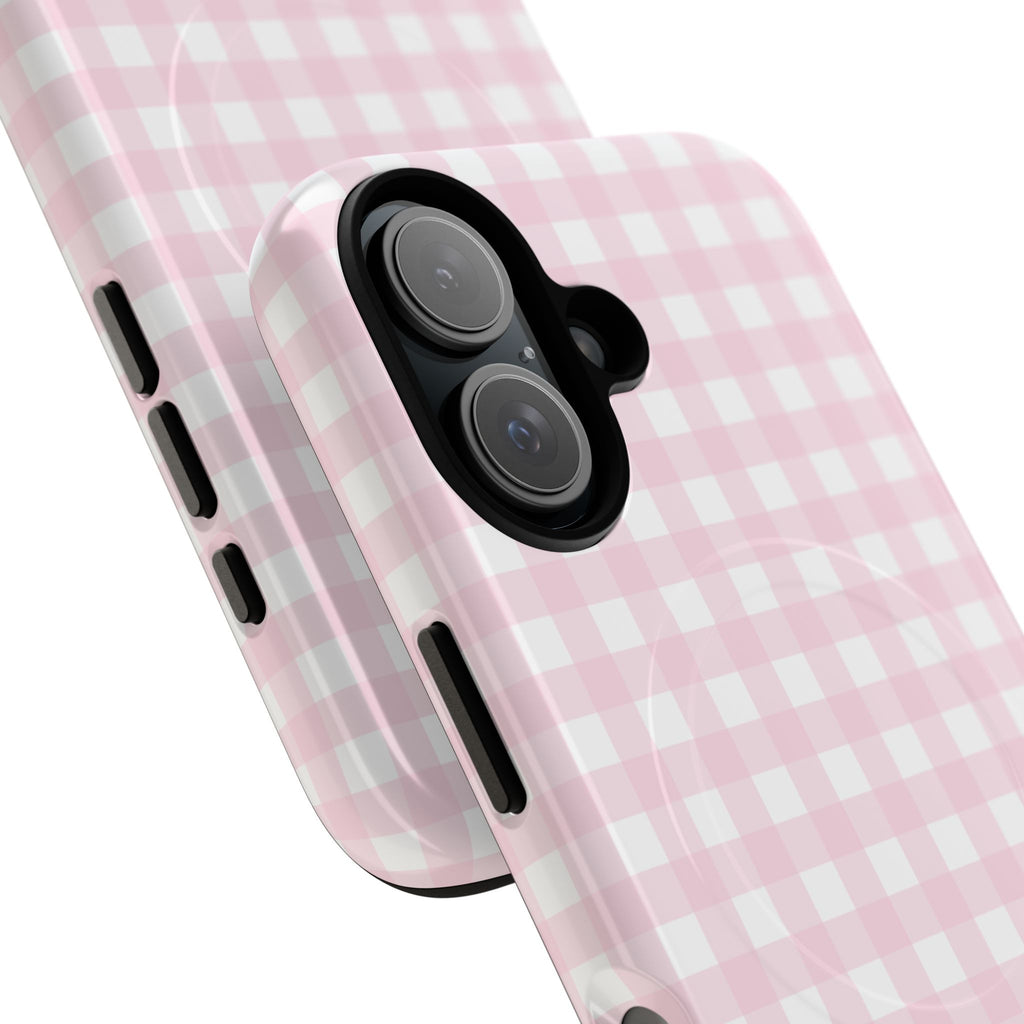 Pink Gingham Plaid Phone Case | Tough Magnetic Case