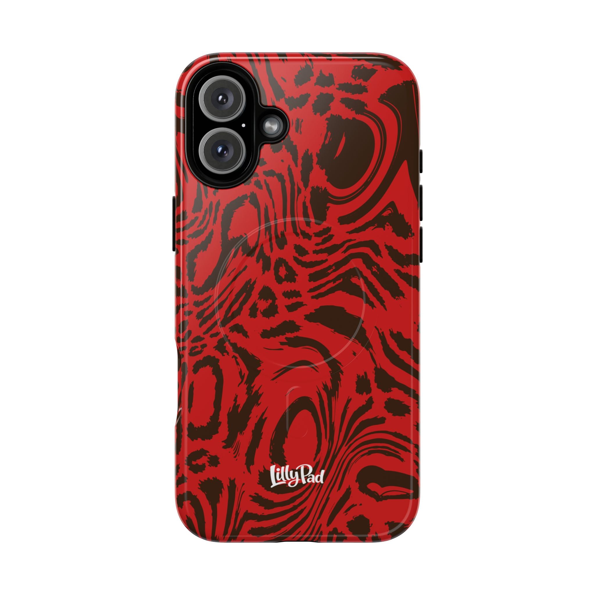 Red Black Swirl Pattern Phone Case | Tough Magnetic Case