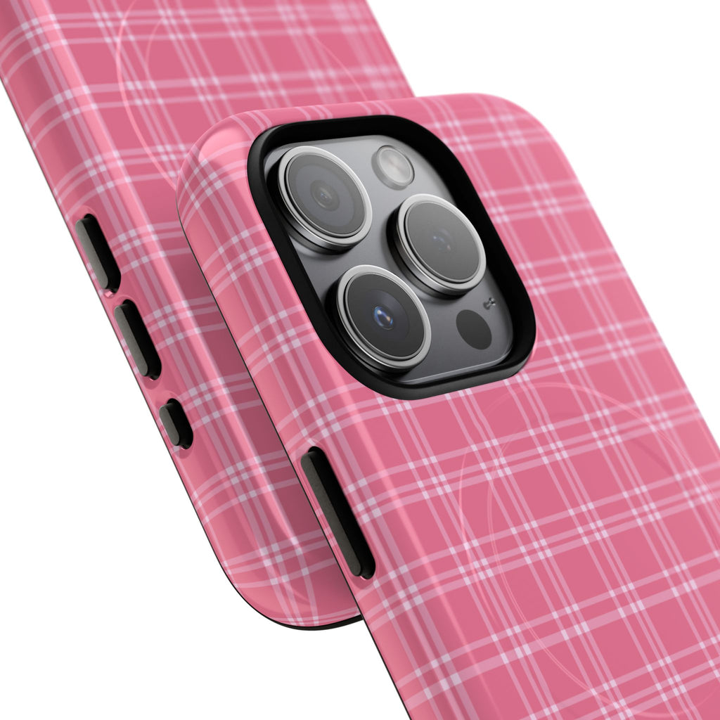 Pink Plaid Phone Case | Tough Magnetic Case
