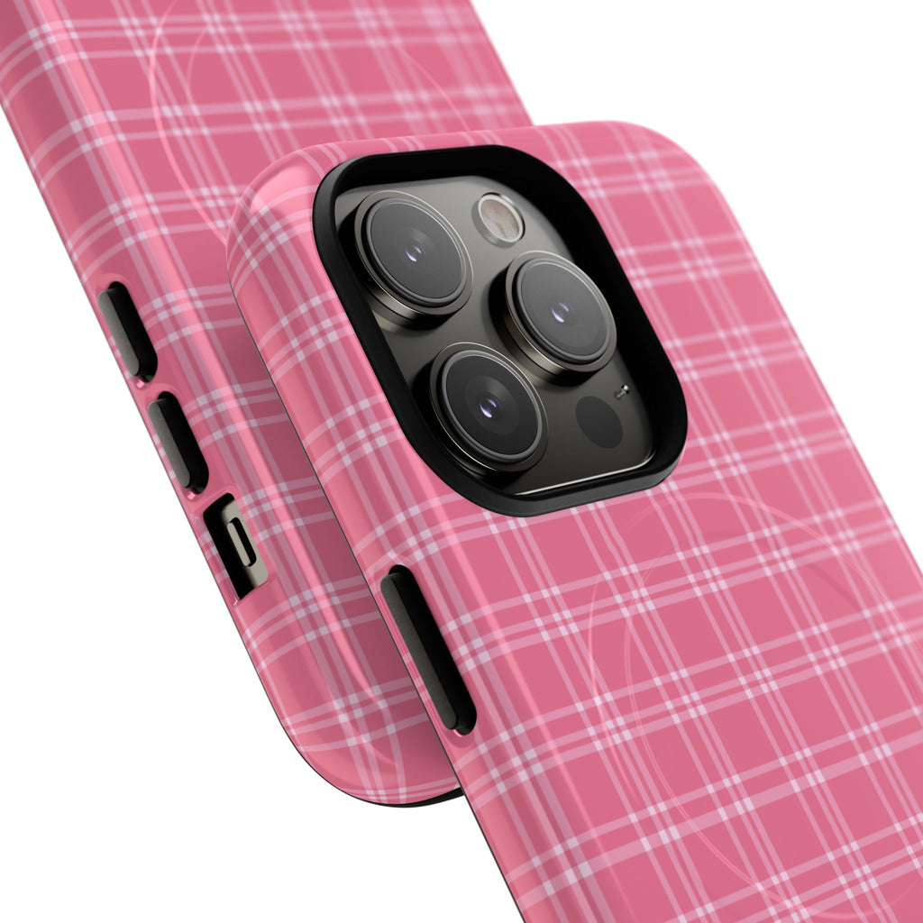 Pink Plaid Phone Case | Tough Magnetic Case