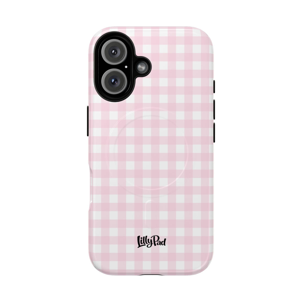 Pink Gingham Plaid Phone Case | Tough Magnetic Case