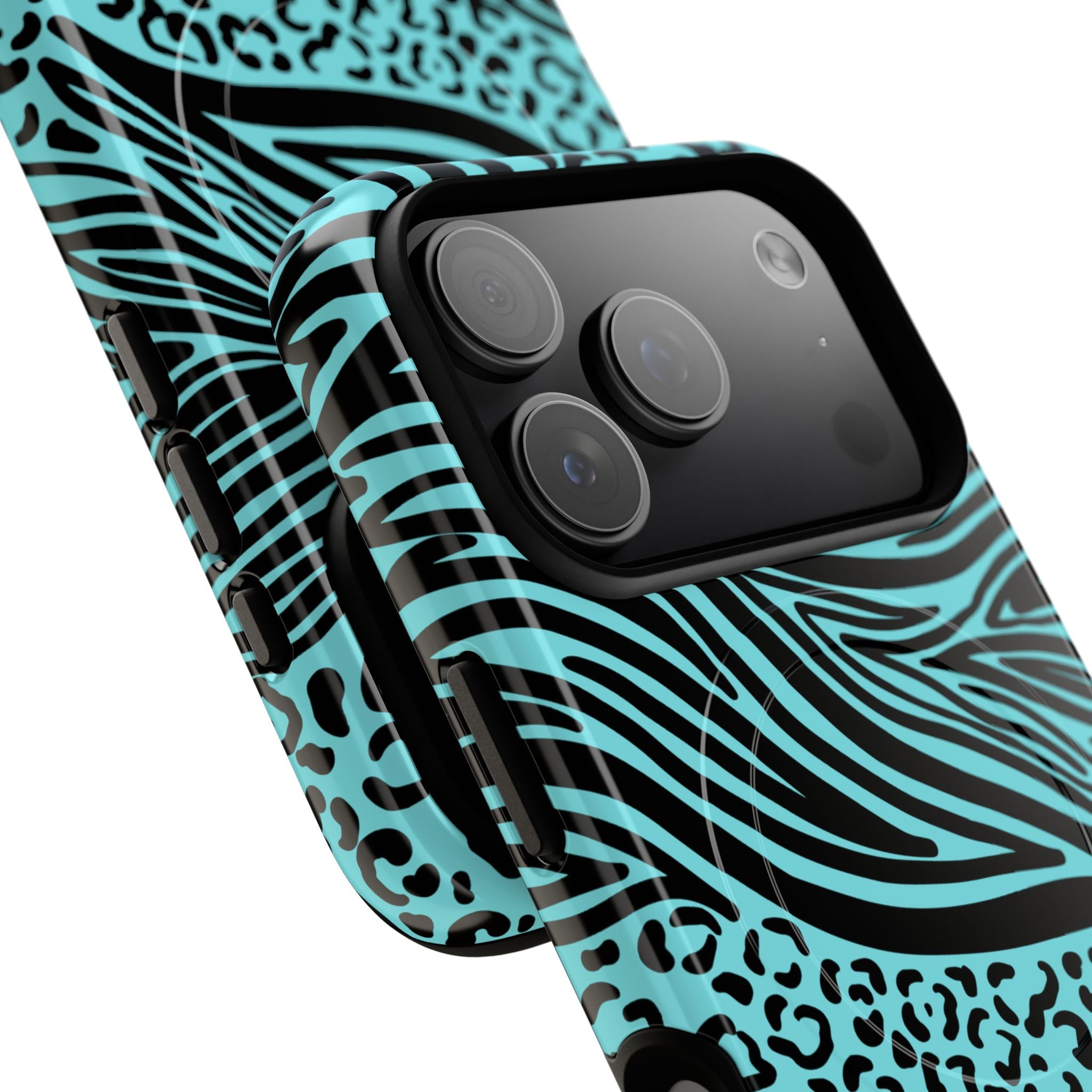 Y2K Animal Print Phone Case | Magnetic Tough Case, Zebra Leopard Blend