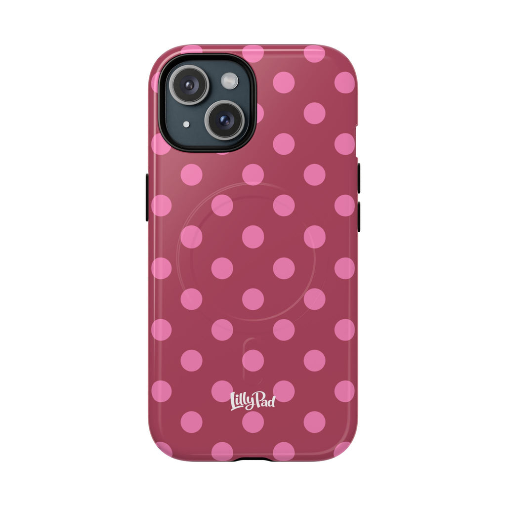 Pink Polka Dot Magnetic Phone Case | Tough Case