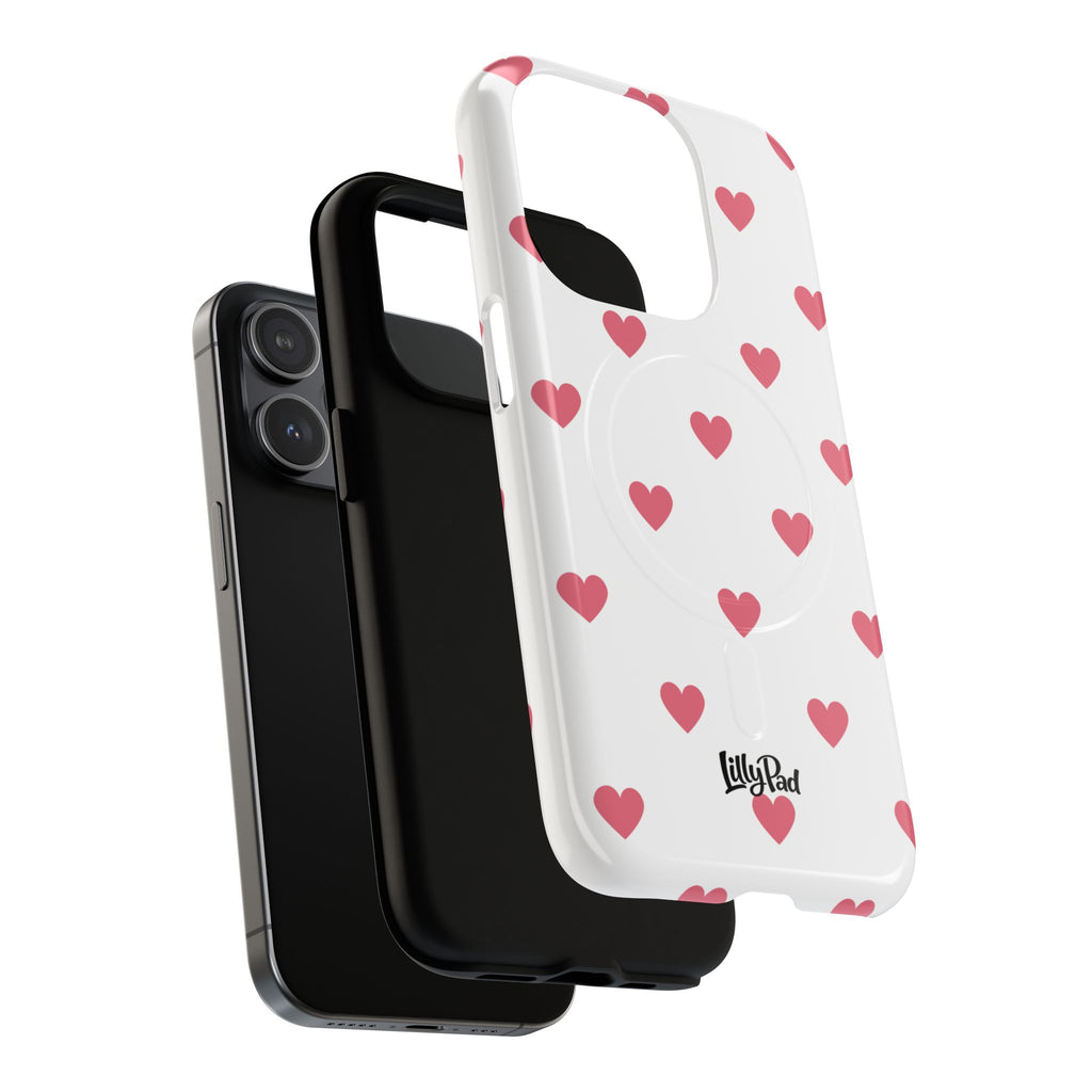 Pink Heart Pattern Phone Case | Magnetic Tough Case