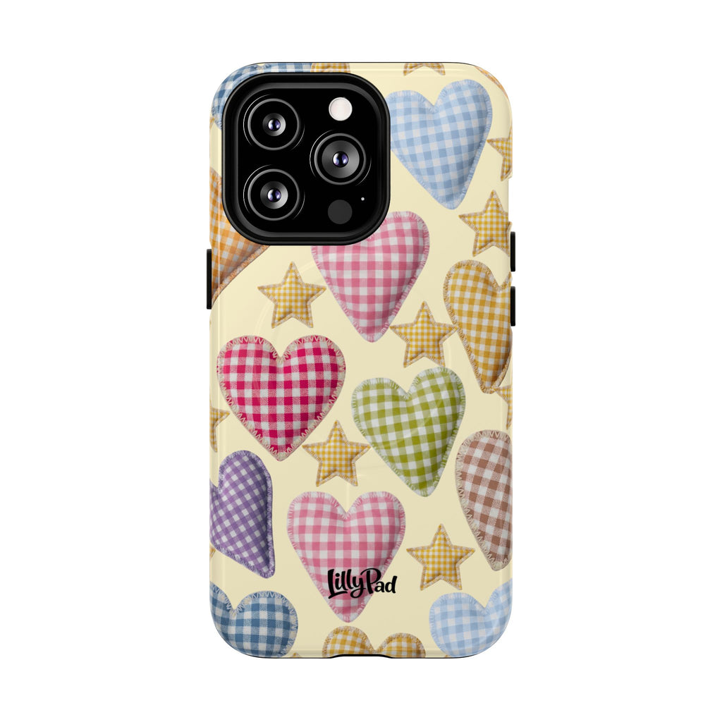 Gingham Heart Pattern Phone Case | Tough Magnetic Case