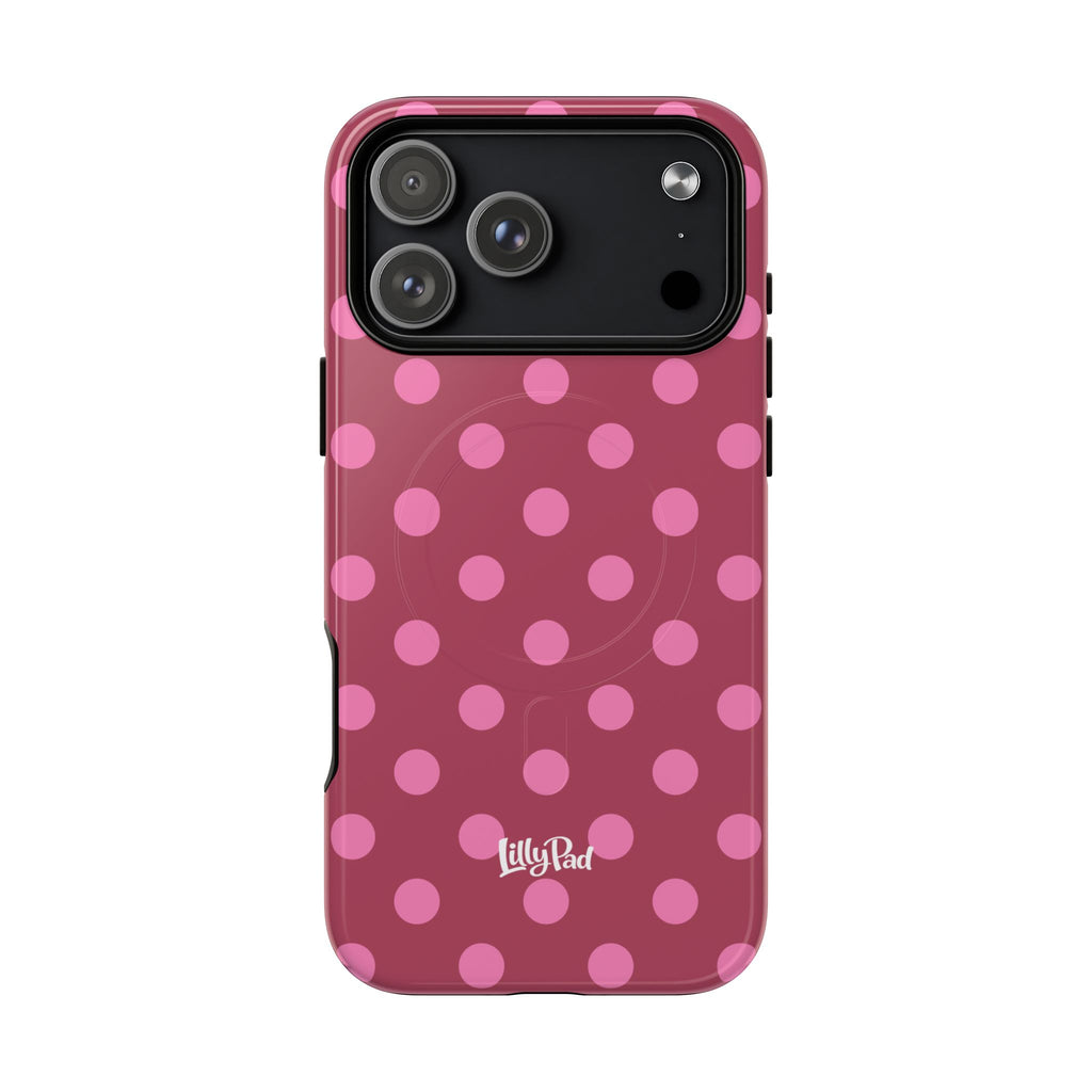 Pink Polka Dot Magnetic Phone Case | Tough Case
