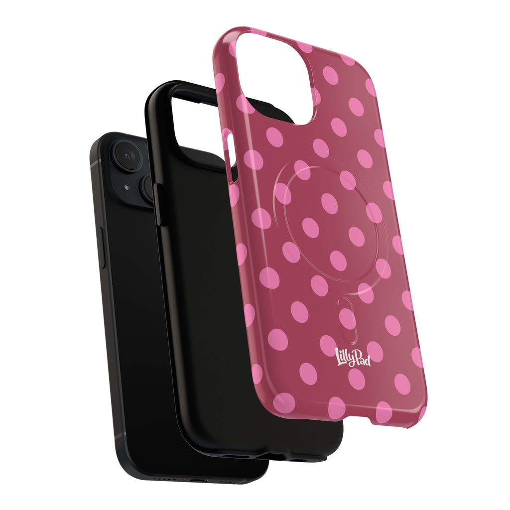 Pink Polka Dot Magnetic Phone Case | Tough Case