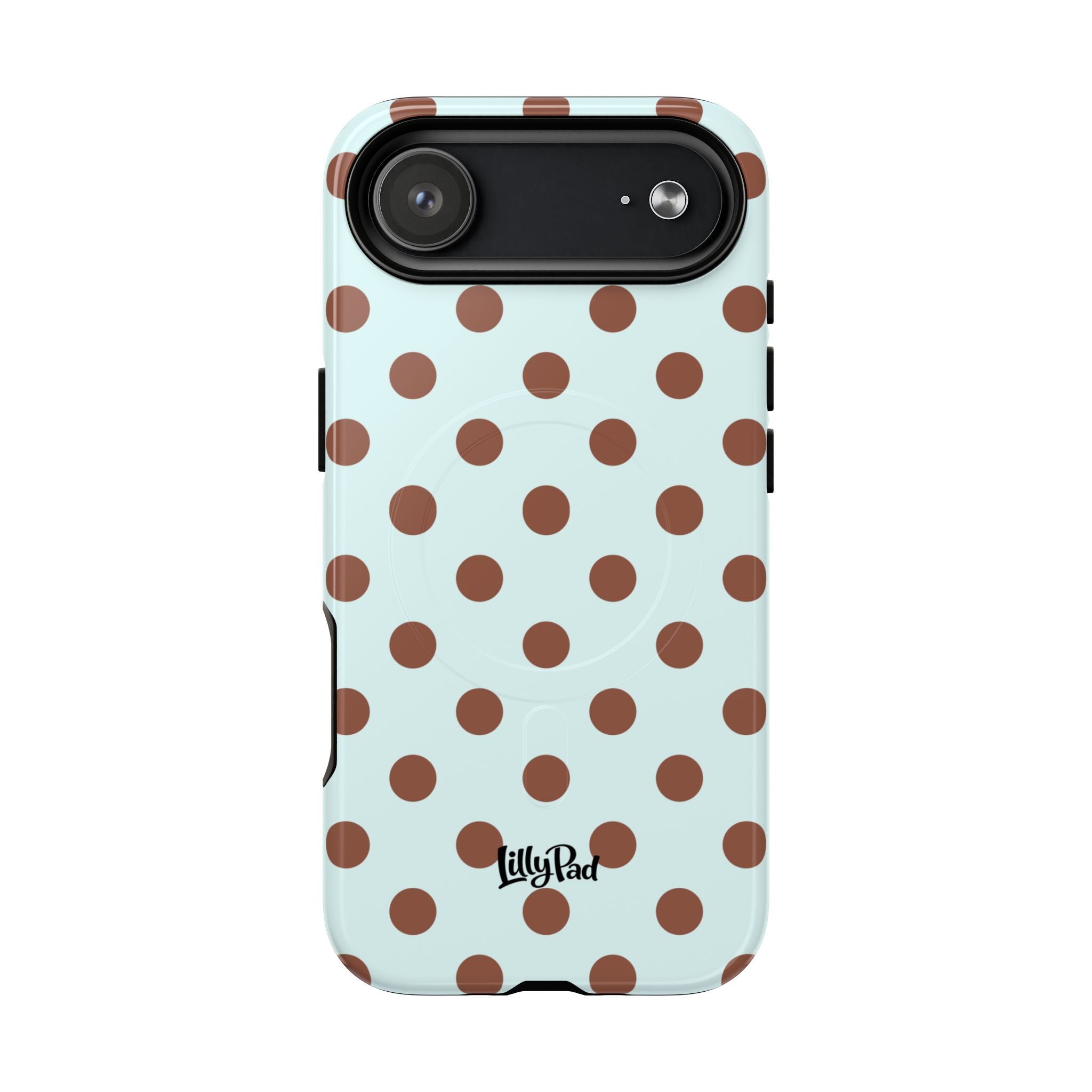 Brown Polka Dot on Mint Phone Case | Tough Magnetic Case
