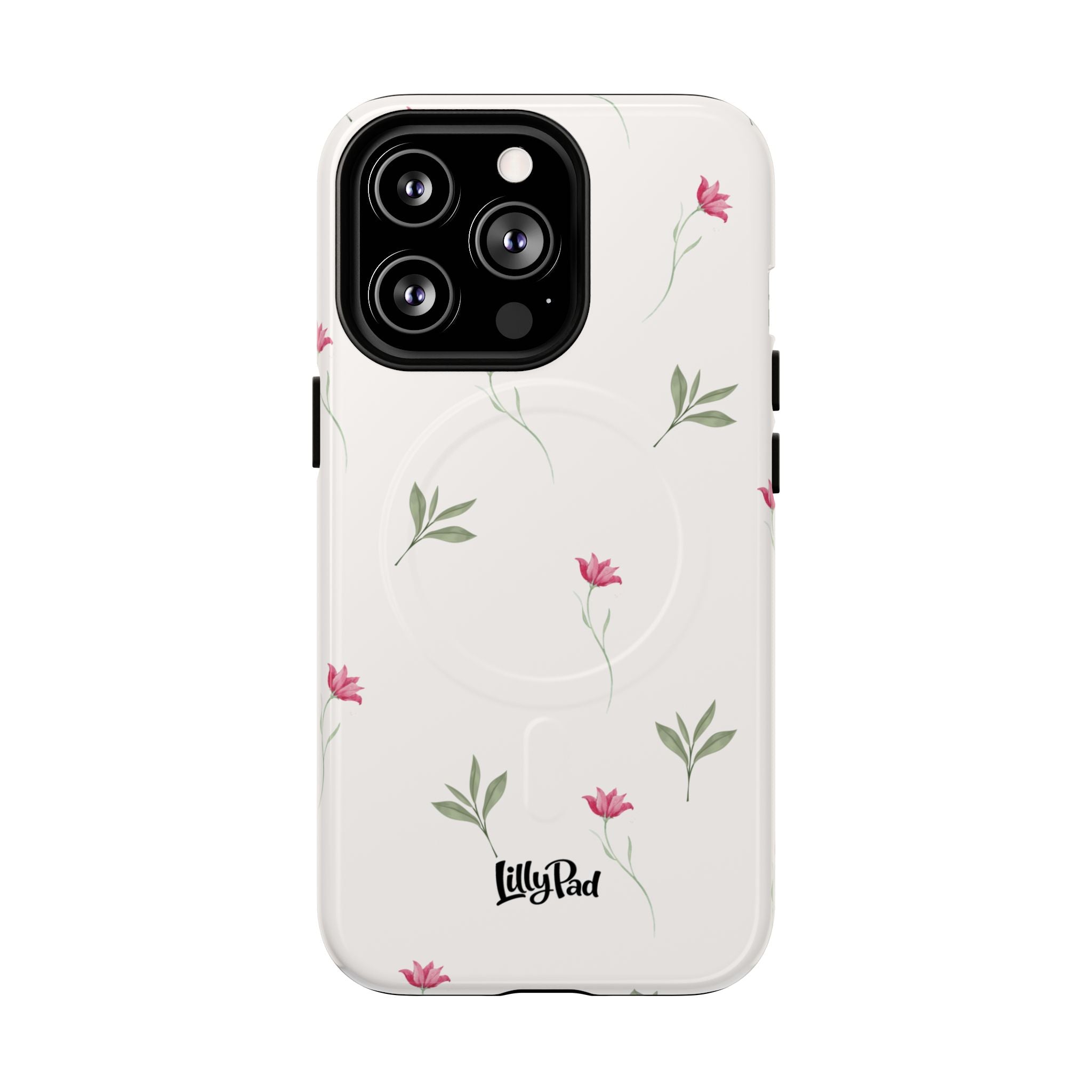 Minimal Pink Wildflowers Phone Case | Magnetic Case