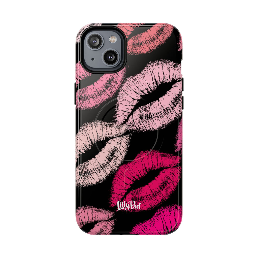 Pink Lipstick Kiss Phone Case Tough Magnetic Case | Lip Print iPhone Cover