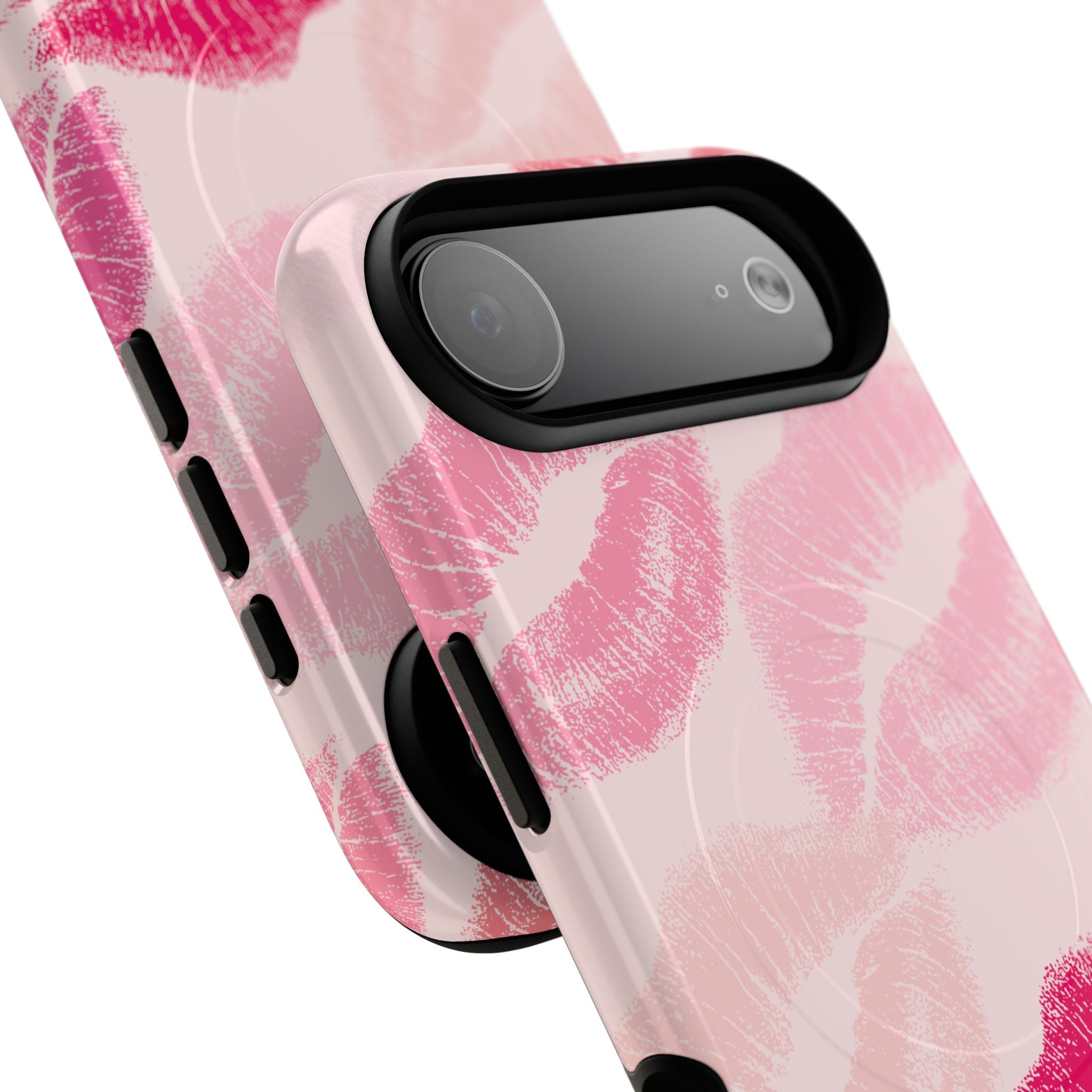 Pink Kiss Lip Print Phone Case | Tough Magnetic Case