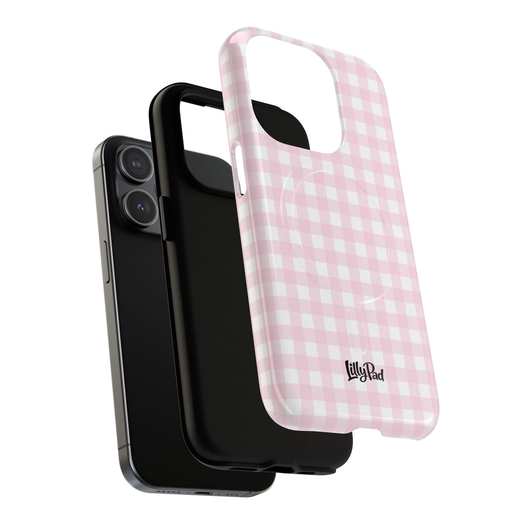 Pink Gingham Plaid Phone Case | Tough Magnetic Case