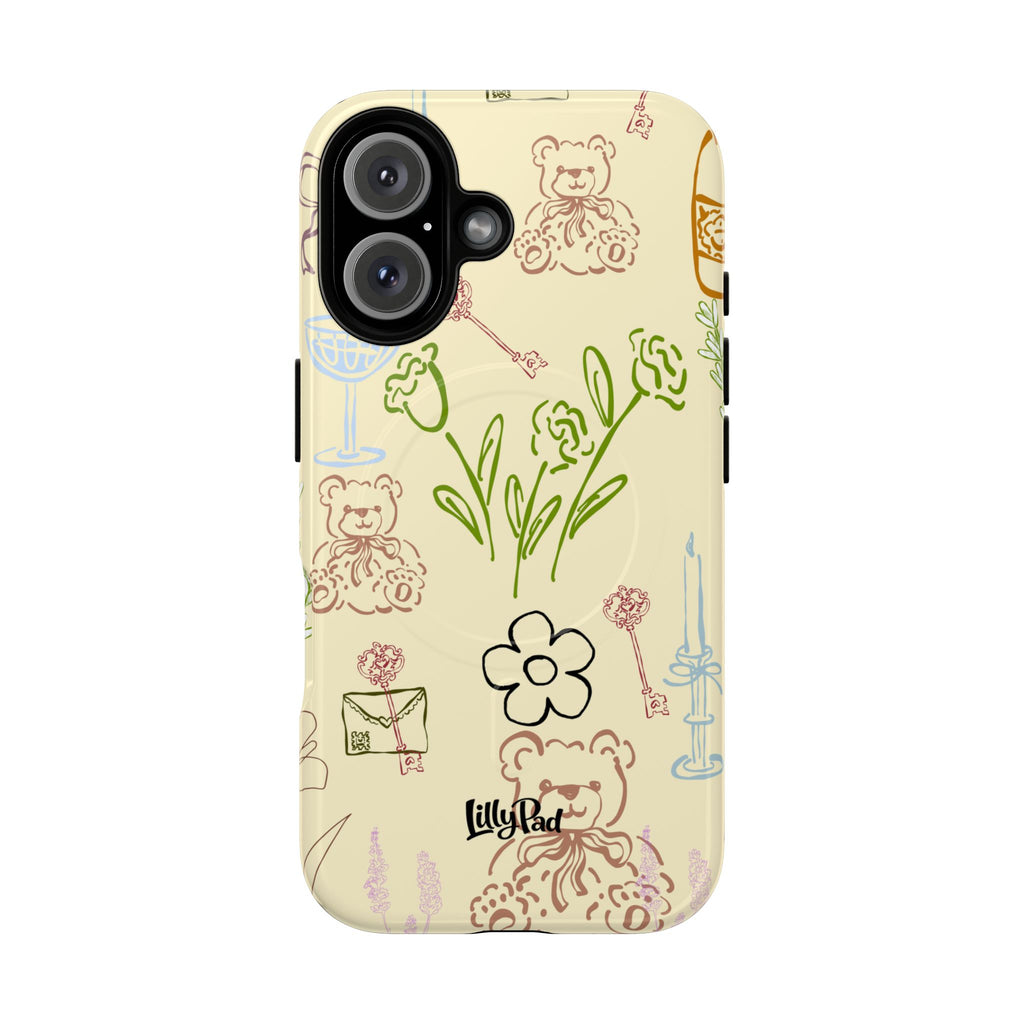 Flower Doodle Pattern Phone Case | Tough Magnetic Case