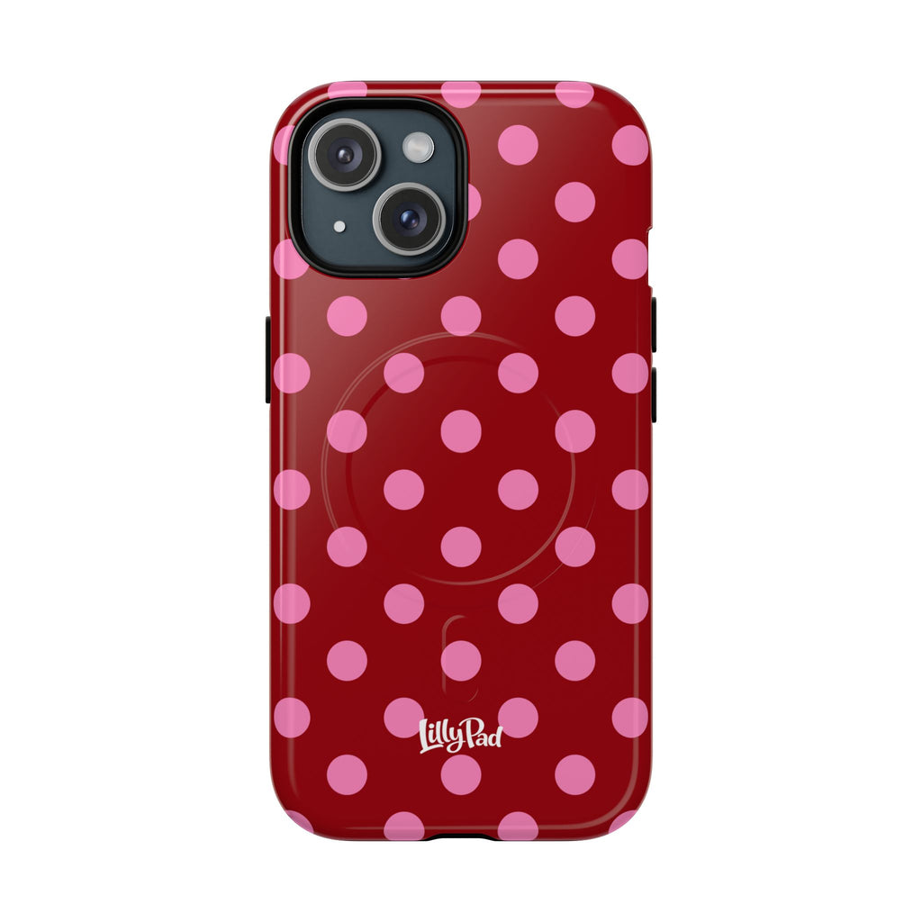 Pink Polka Dot Tough Magnetic Case | Phone Case