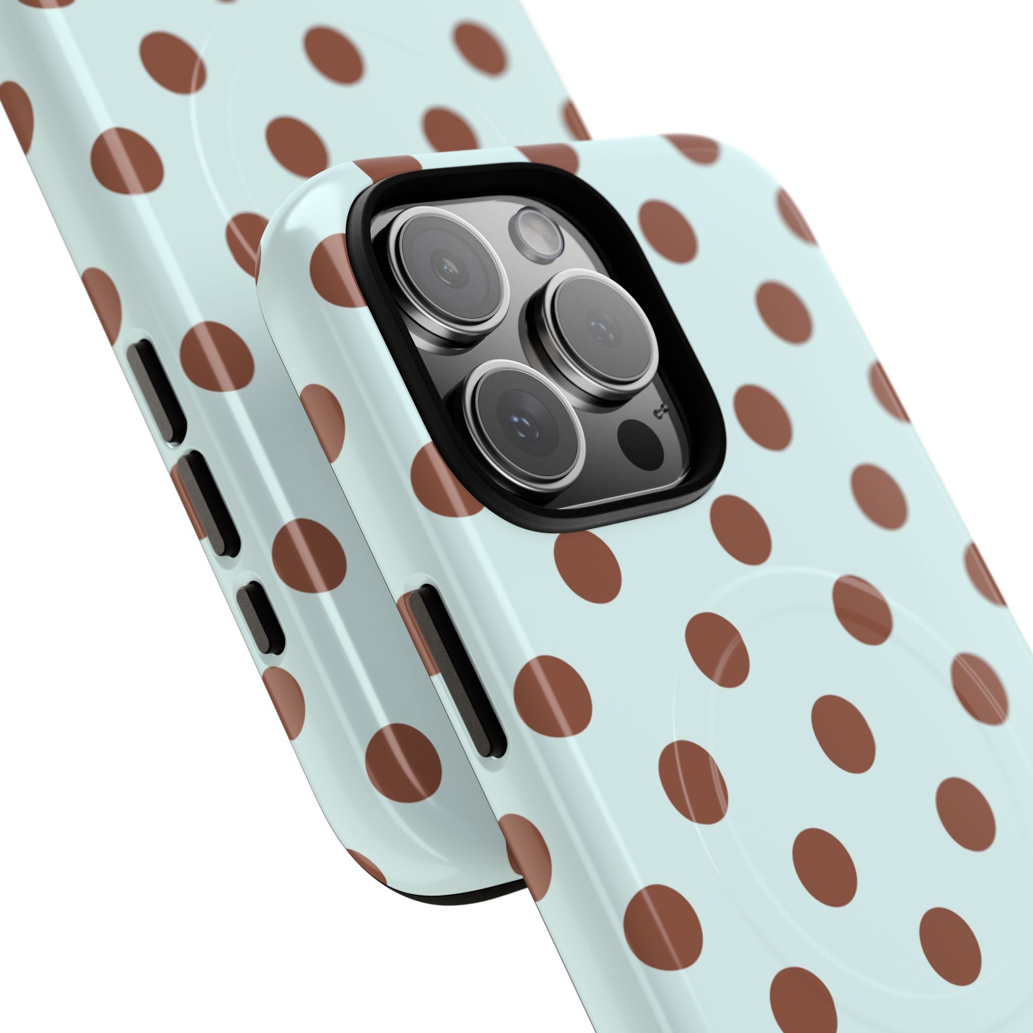 Brown Polka Dot on Mint Phone Case | Tough Magnetic Case