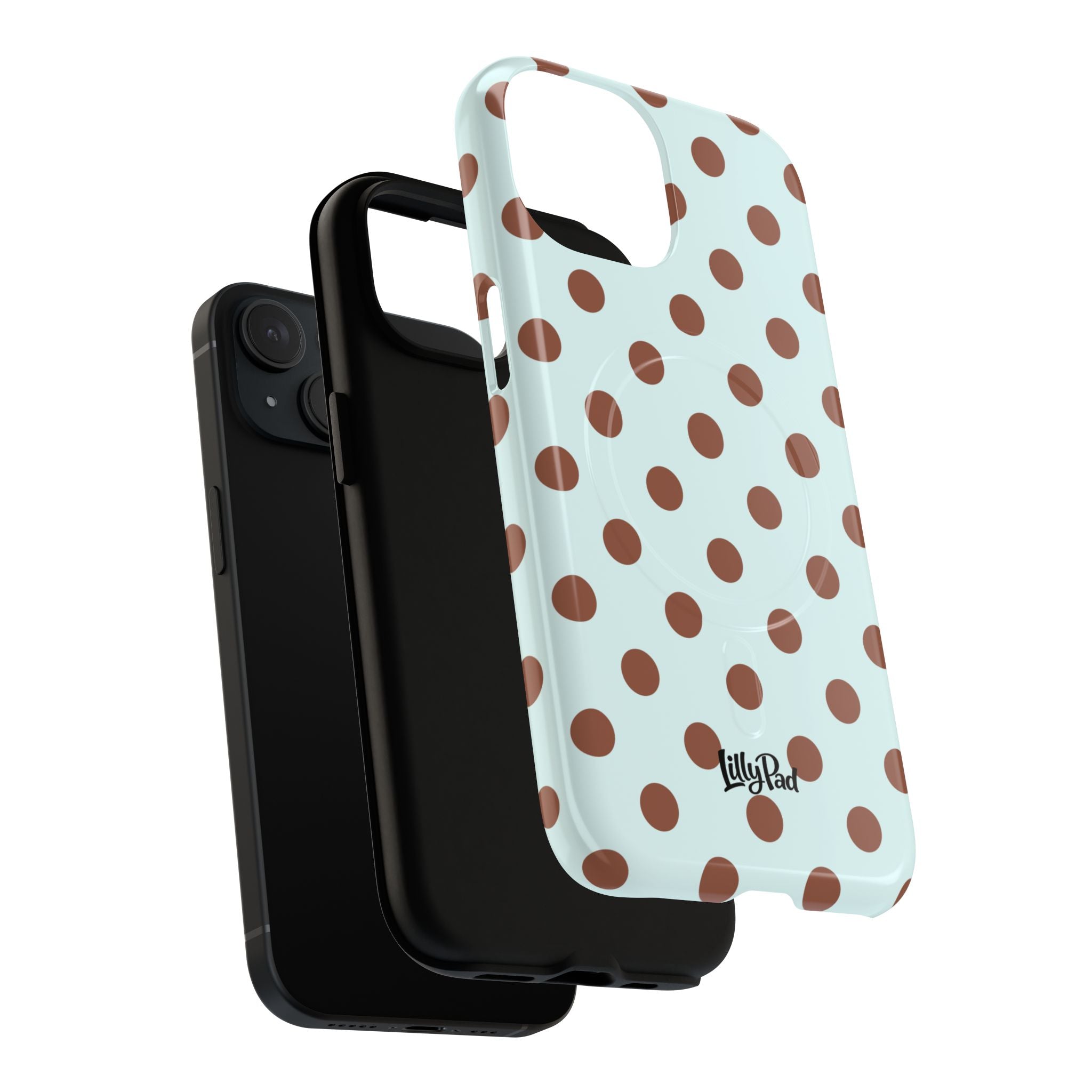 Brown Polka Dot on Mint Phone Case | Tough Magnetic Case