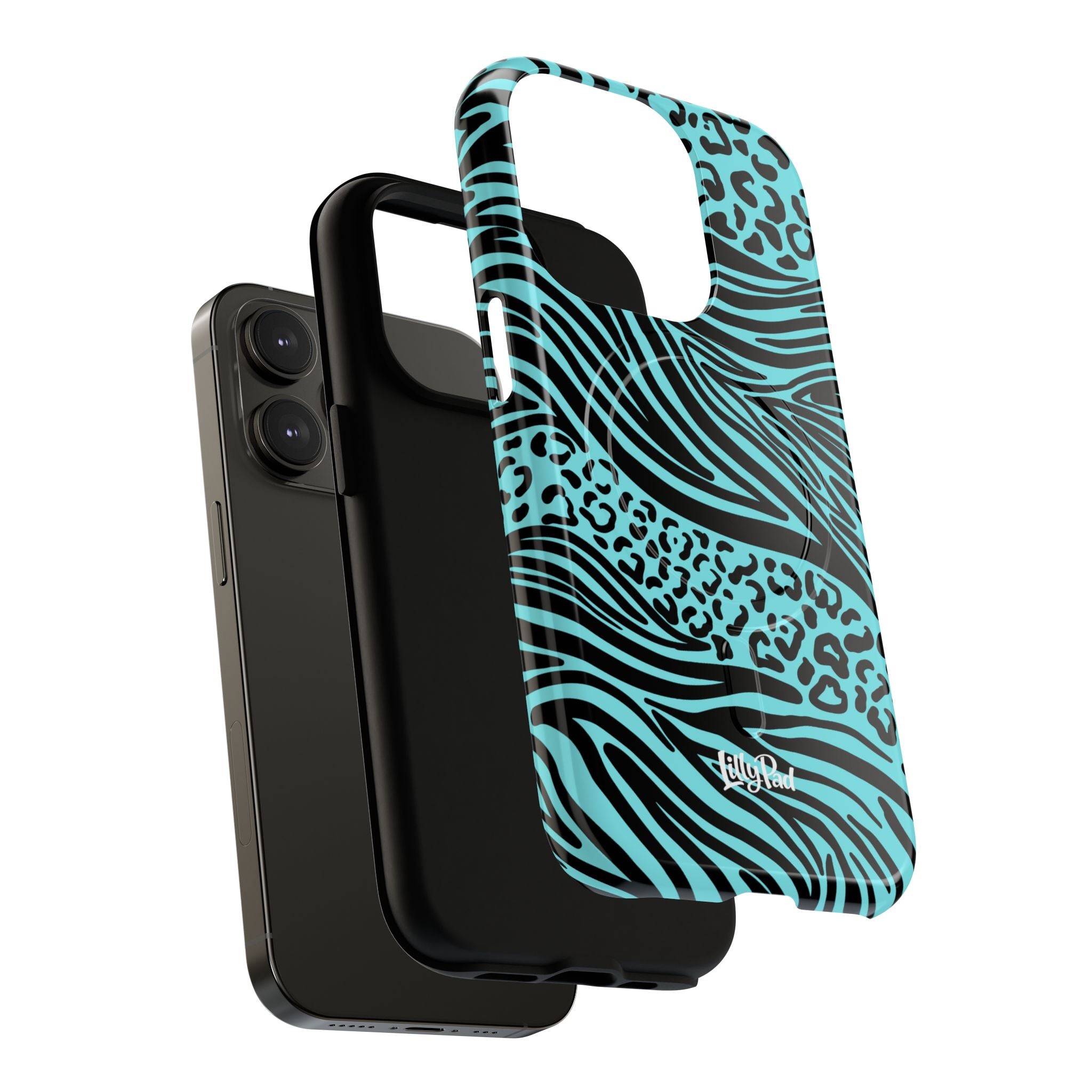 Y2K Animal Print Phone Case | Magnetic Tough Case, Zebra Leopard Blend