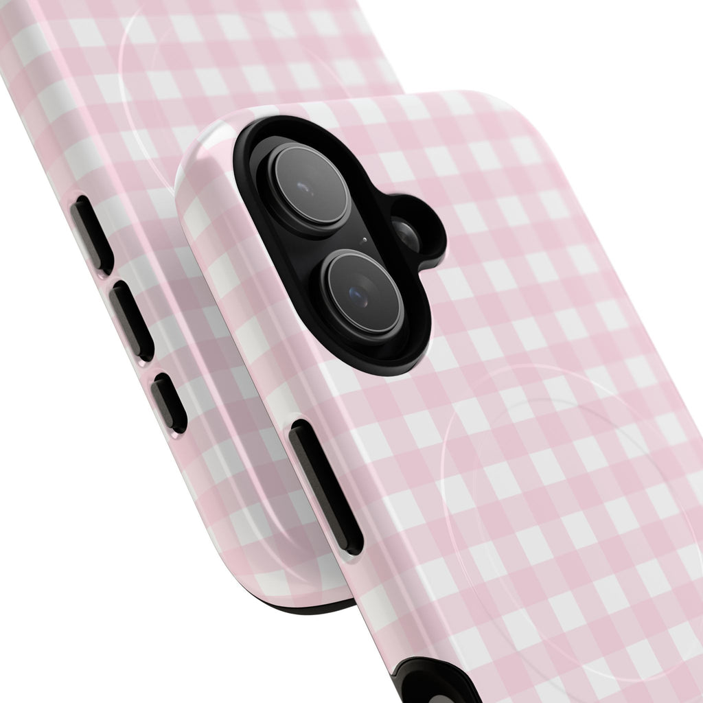 Pink Gingham Plaid Phone Case | Tough Magnetic Case