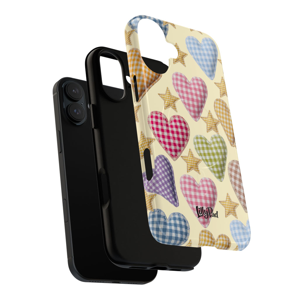Gingham Heart Pattern Phone Case | Tough Magnetic Case