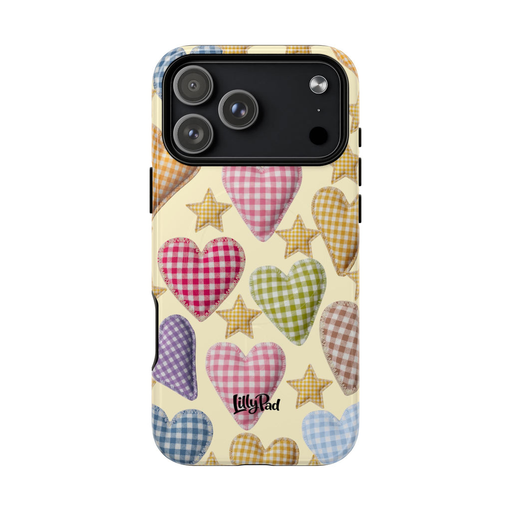 Gingham Heart Pattern Phone Case | Tough Magnetic Case