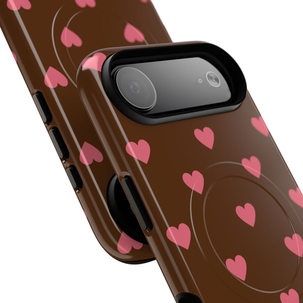 Pink Heart Pattern Phone Case | Magnetic Tough Case